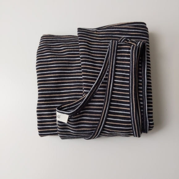 Madewell Striped Scoop Neck Knit Dress Black Tan Women's XL - Picture 7 of 7